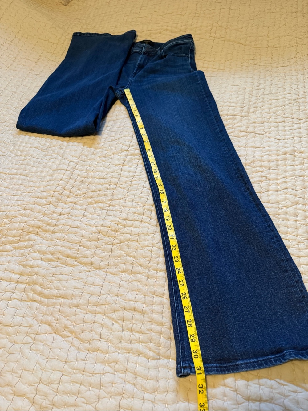 Quince Bella Stretch Wide Leg Jean Deep Sea Blue Womens Size 29/32 - Picture 9 of 13